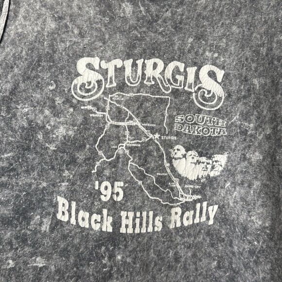 VTG 1995 Harley Davidson Sturgis Rally Graphic Motorcycle Tank T-shirt XXL Y2k - Picture 11 of 11